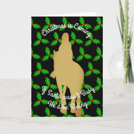 Cartão De Festividades O papai noel do Natal estaria montando