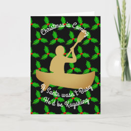 Cartão De Festividades O papai noel do Natal Kayaking