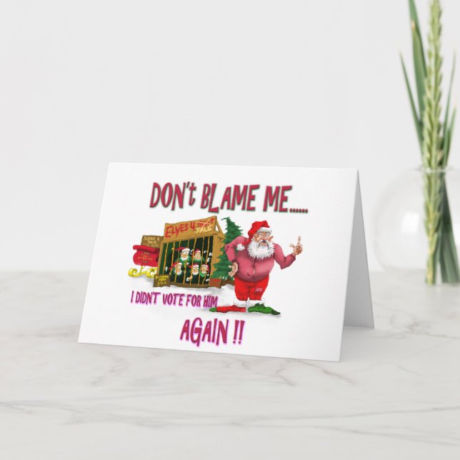 Cartão De Festividades O papai noel está na piada 2012 da eleição da (Frente)