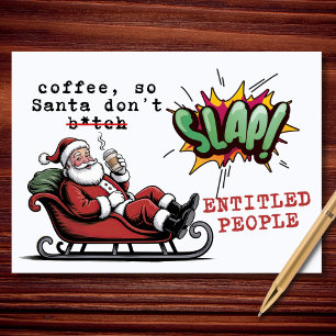 Cartão De Festividades O Papai Noel Precisa de Café Antes de Perder a Cab