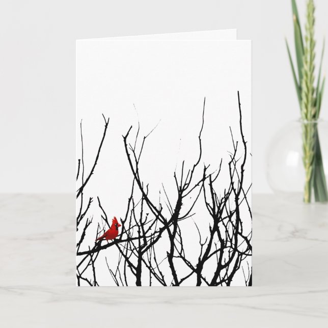 Cartão De Festividades O Pássaro Vermelho por Leslie Peppers (Frente)