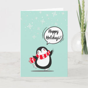 Cartão De Festividades O pinguim cômodo