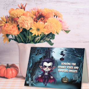 Cartão De Festividades O Prazer de Halloween de um Vampiro