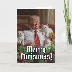 Cartão De Festividades O Presidente Donald Trump Cats Kittens Natal 2024