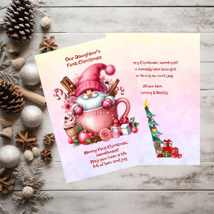 Cartão De Festividades O Primeiro Natal da Nossa Filha