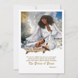 Cartão De Festividades O Príncipe da Paz. Angel e Baby Jesus