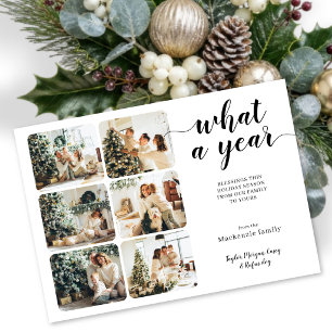 Cartão De Festividades O Que um Ano Natal Foto Personalizada