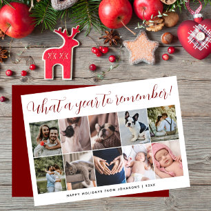 Cartão De Festividades O Que um Ano Script 10 Colagem de Fotos Natal