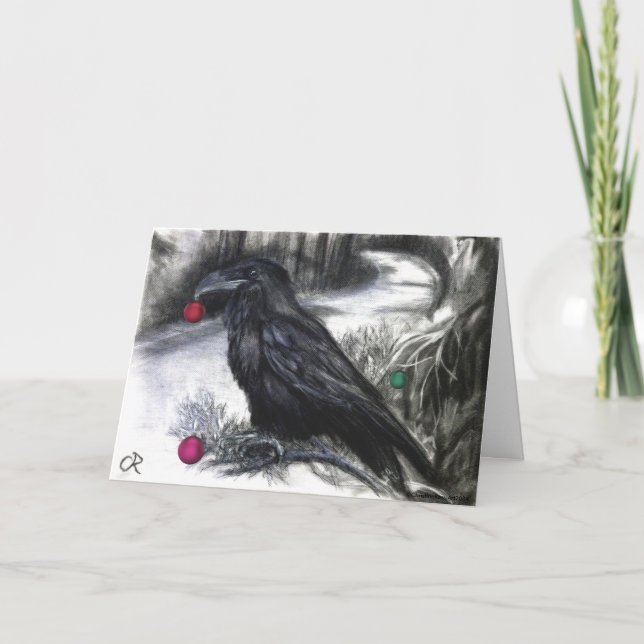 Cartão De Festividades O Raven desceu para a temporada (Frente)