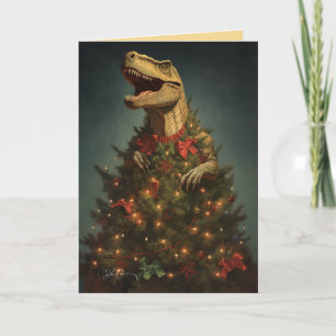 Cartão De Festividades O Rex da Árvore - Dinossauro Feriado