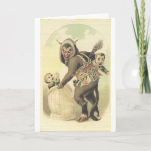 Cartão De Festividades O Saco de Krampus