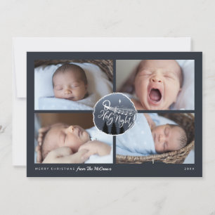 Cartão De Festividades O Santa Noite 4 Fotografia Colagem Natal