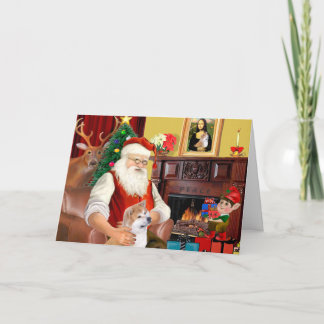 Cartão De Festividades O Shiba Inu do Papai Noel (lkup)