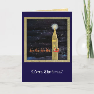 Cartão De Festividades O trenó do papai noel