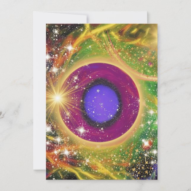 Cartão De Festividades O Universo (Frente)