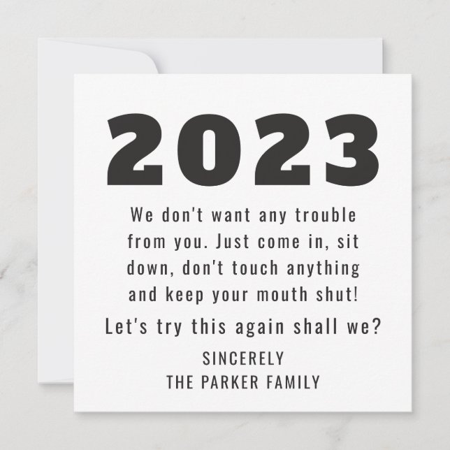 Cartão De Festividades O Vamos 2022 Tenta Novamente Isso | Feliz ano novo (Frente)