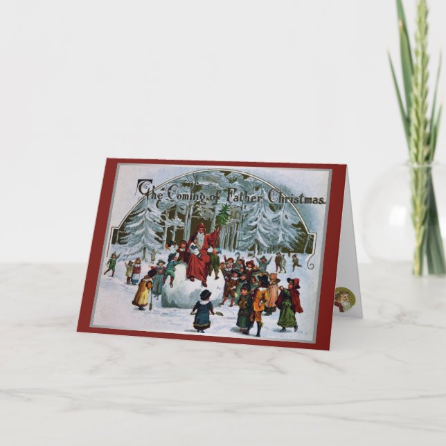 Cartão De Festividades O Vindo do Pai Natal (Frente)