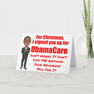 Cartão De Festividades ObamaCare Christmas Gift