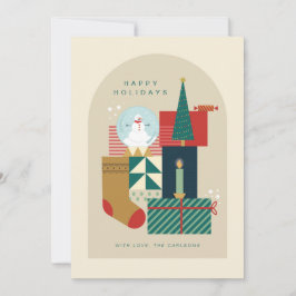 CARTÃO DE FESTIVIDADES OBJETOS DIFERENTES DE UMA ESTAÇÃO DE FÉRIAS MARAVI