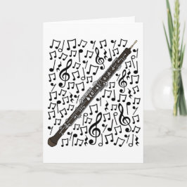 Cartão De Festividades Oboe Musical Notes Woodwind Music Professora