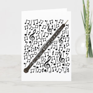 Cartão De Festividades Oboe Musical Notes Woodwind Music Professora