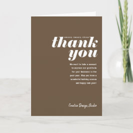 Cartão De Festividades Obrigado Brown Foled Business Holiday Card