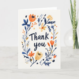 Cartão De Festividades Obrigado Coloridas Flores