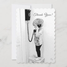 Obrigado, Criança, Telefone Antigo, Arte B&W