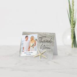 Cartão De Festividades Obrigado da foto do casamento de praia você carda