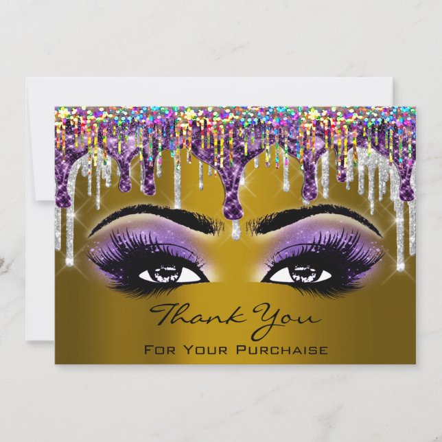 Cartão De Festividades Obrigado Pelo Seu Hológrafo De Mostarda De Compra (Frente)