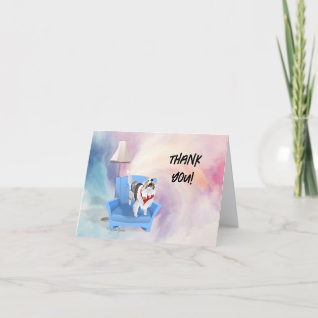 Cartão De Festividades Obrigado Sheltie Dog (Frente)