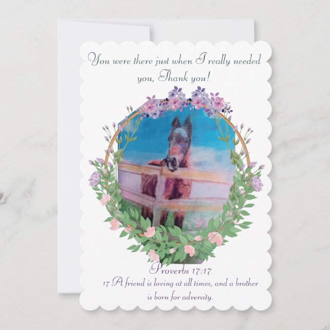 Cartão De Festividades obrigado você por ser uma escritura de amigo (Frente)