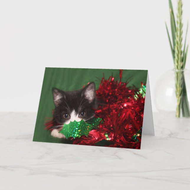 Cartão De Festividades Observando Papais noeis (Frente)