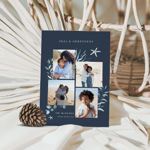 Cartão De Festividades Ocean Treasures 4 Foto Natal Costeiro