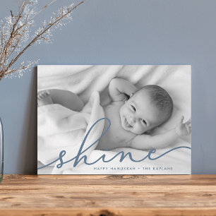 Cartão De Festividades Oceano   Foto de Chanucá com Script Shine