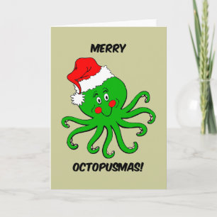Cartão De Festividades Octopus Natal