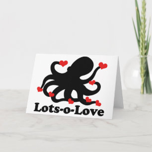 Cartão De Festividades Octopus tem muito amor