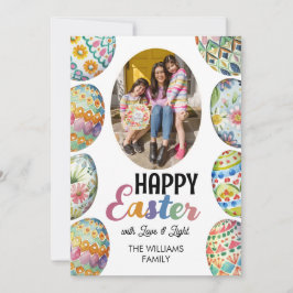 Cartão De Festividades Óculos Coloridos de Páscoa Bonitos Foto Saudações