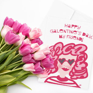 Cartão De Festividades Óculos de coração bonitos do dia de Galentine