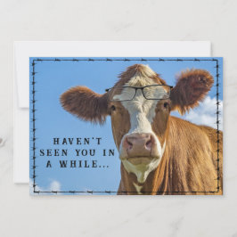 Cartão De Festividades Óculos de fazenda country engraçados de vaca