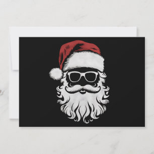 Cartão De Festividades Óculos de Sol com Rosto do Papai Noel com Chapéu e