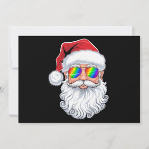 Cartão De Festividades Óculos de sol gay de rosto de Papai Noel Natal Xma
