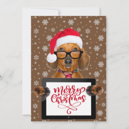 Cartão De Festividades Óculos engraçados para tablet de cachorro dachshun