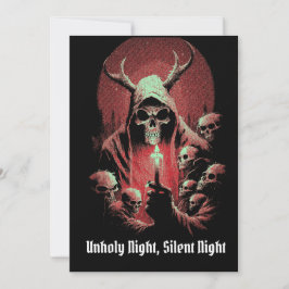 Cartão De Festividades Oculto do Diabo de Terror de Inverno Assustador