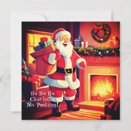 Cartão De Festividades Oferecendo presentes de Natal | Carta de Papais no