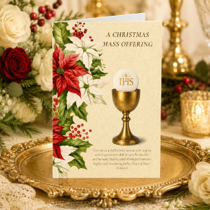 Cartão De Festividades Oferta Tradicional de Missa de Natal Católica