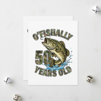 Cartão De Festividades Oficialmente 50 Anos Amante da Pesca Aniversário d