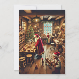 Cartão De Festividades Oficina Mágica do Papai Noel