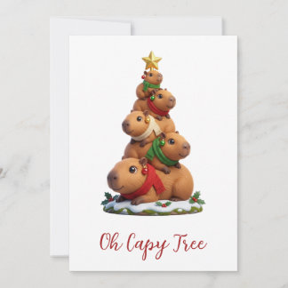 Cartão De Festividades Oh Capy Árvore Capivara Árvore de Natal Pilha