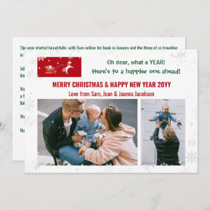 Cartão De Festividades Oh Caros Papais noeis Engraçados Unicorn 2 Fotogra